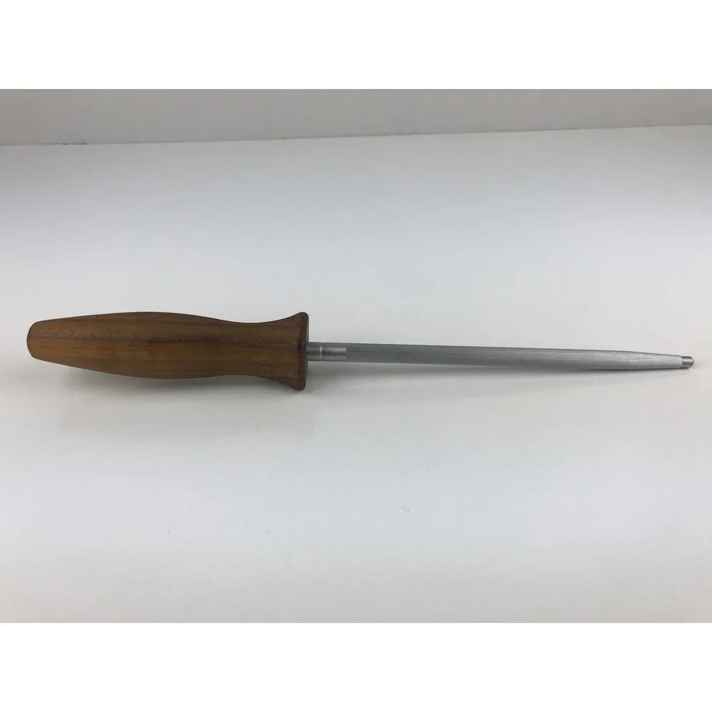 Vintage Knife Sharpening Steel Honing Rod‎ Tool with Wood Handle Kitchen